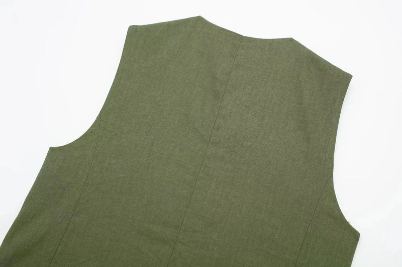 2024 Summer Woman Set Solid V Neck Sleeveless Chic Vest Top + Pockets Wild Commute Loose Casual Women's Shorts Streetwear