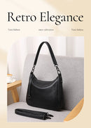 Bolsa de Ombro Feminina de Couro Genuíno 2025 Bolsa de Mão de Couro de Vaca de Alta Qualidade Bolsa Versátil Bolsa Transversal Casual Diária Como Presente