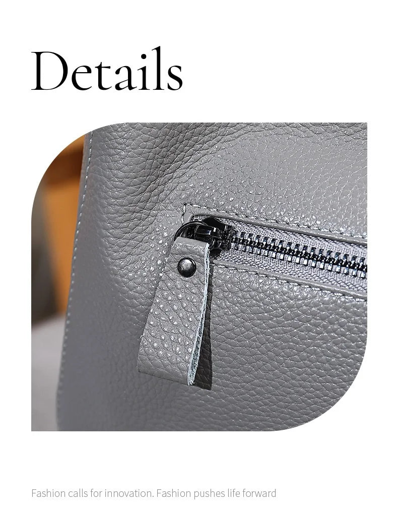 Bolsa de Ombro Feminina de Couro Genuíno 2025 Bolsa de Mão de Couro de Vaca de Alta Qualidade Bolsa Versátil Bolsa Transversal Casual Diária Como Presente