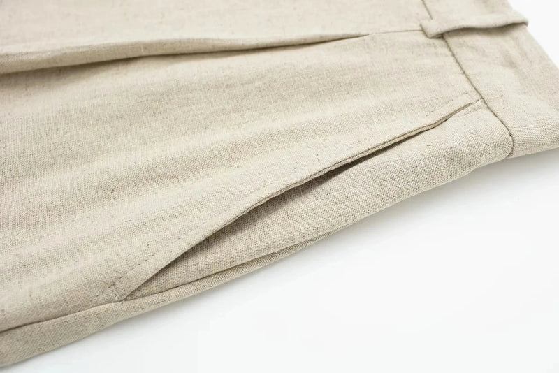 2024 Summer Woman Set Solid V Neck Sleeveless Chic Vest Top + Pockets Wild Commute Loose Casual Women's Shorts Streetwear