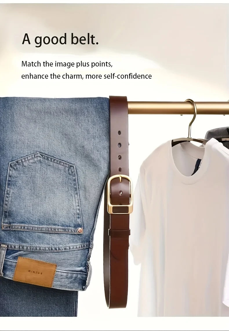 Cinto Casual Masculino Moderno Estilo Cowboy Cinto Masculino Fivela de Pino Cinto para Jeans Cinto Retrô Cinto Casual para Trabalho