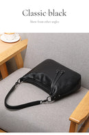 Bolsa de Ombro Feminina de Couro Genuíno 2025 Bolsa de Mão de Couro de Vaca de Alta Qualidade Bolsa Versátil Bolsa Transversal Casual Diária Como Presente