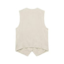 2024 Summer Woman Set Solid V Neck Sleeveless Chic Vest Top + Pockets Wild Commute Loose Casual Women's Shorts Streetwear