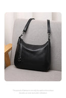 Bolsa de Ombro Feminina de Couro Genuíno 2025 Bolsa de Mão de Couro de Vaca de Alta Qualidade Bolsa Versátil Bolsa Transversal Casual Diária Como Presente