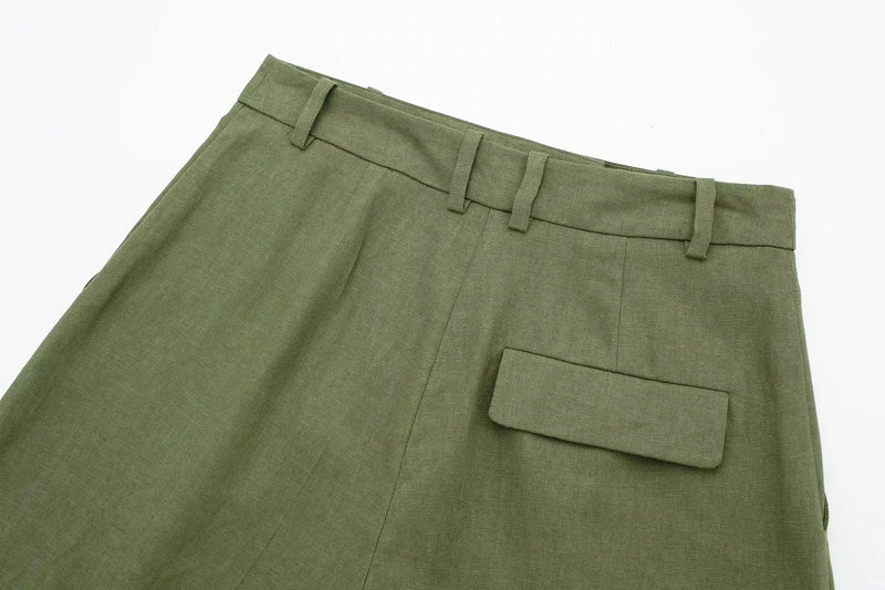 2024 Summer Woman Set Solid V Neck Sleeveless Chic Vest Top + Pockets Wild Commute Loose Casual Women's Shorts Streetwear