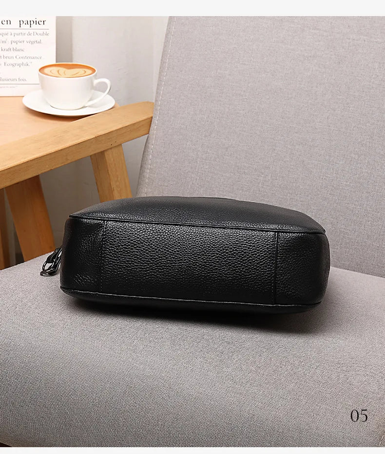 Bolsa de Ombro Feminina de Couro Genuíno 2025 Bolsa de Mão de Couro de Vaca de Alta Qualidade Bolsa Versátil Bolsa Transversal Casual Diária Como Presente