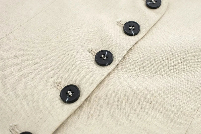 2024 Summer Woman Set Solid V Neck Sleeveless Chic Vest Top + Pockets Wild Commute Loose Casual Women's Shorts Streetwear