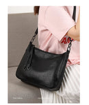 Bolsa de Ombro Feminina de Couro Genuíno 2025 Bolsa de Mão de Couro de Vaca de Alta Qualidade Bolsa Versátil Bolsa Transversal Casual Diária Como Presente