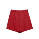 2024 Summer Woman Set Solid V Neck Sleeveless Chic Vest Top + Pockets Wild Commute Loose Casual Women's Shorts Streetwear