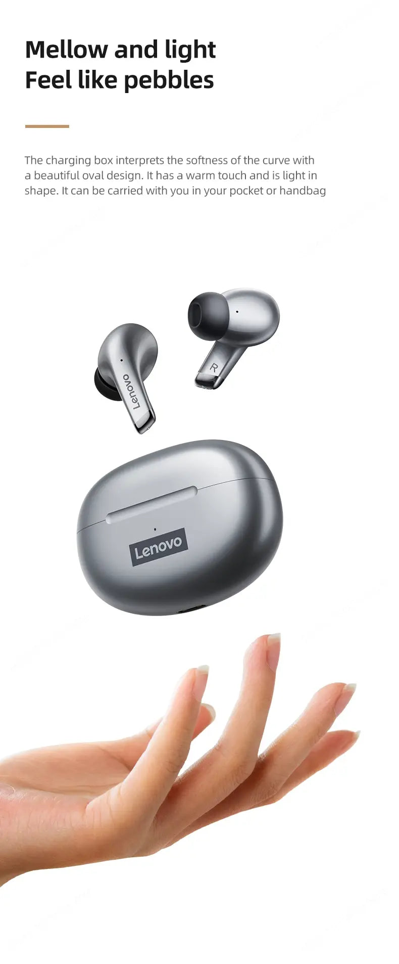 Lenovo LP5 Wireless Bluetooth Earbuds Stereo HiFi Music Earphones Headphones Sports Waterproof TWS Headset With Mic Earbuds New